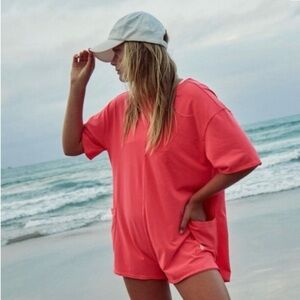 Brand New Free People Movement Neon Pink Hotshots romper